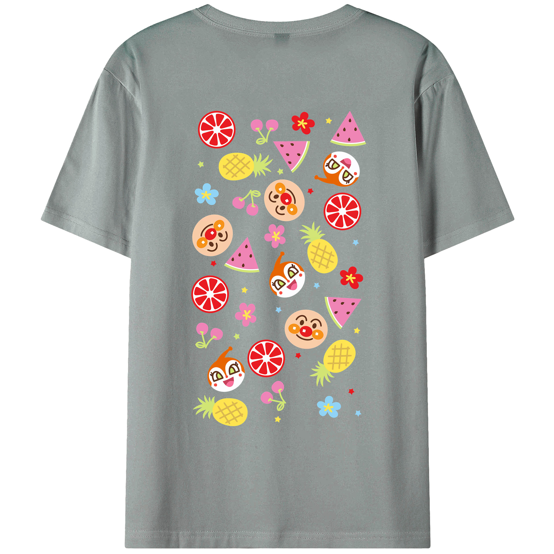 （画像用） アンパンマン Anpanman 綿100％ メンズ半袖Tシャツ（バックプリント） 通気性